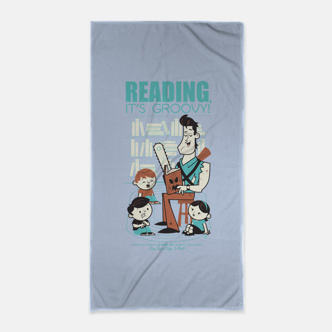 Reading is Groovy-none beach towel-Dave Perillo