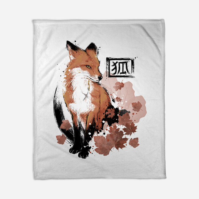Red Fox-none fleece blanket-xMorfina