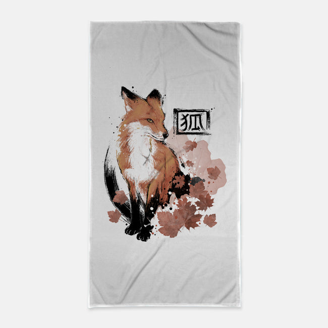 Red Fox-none beach towel-xMorfina