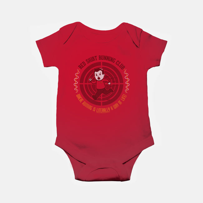 Red Shirt Running Club-baby basic onesie-Beware_1984