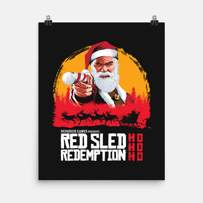 Red Sled Redemption-none matte poster-Wheels