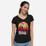 Red Sled Redemption-womens v-neck tee-Wheels