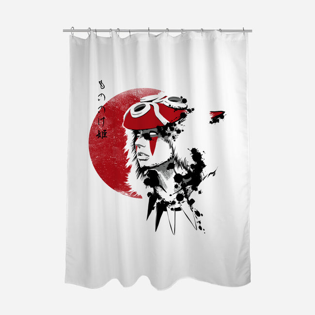 Red Sun Princess-none polyester shower curtain-ddjvigo