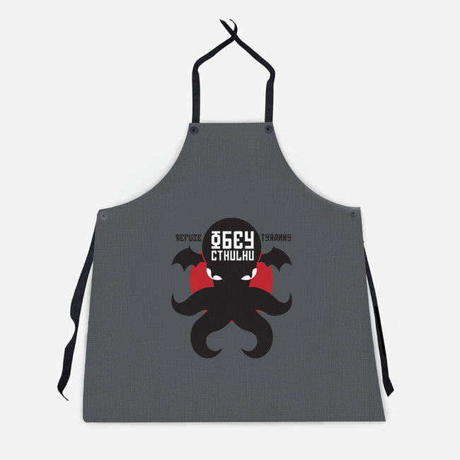 Refuse Tyranny, Obey Cthulhu-unisex kitchen apron-Retro Review