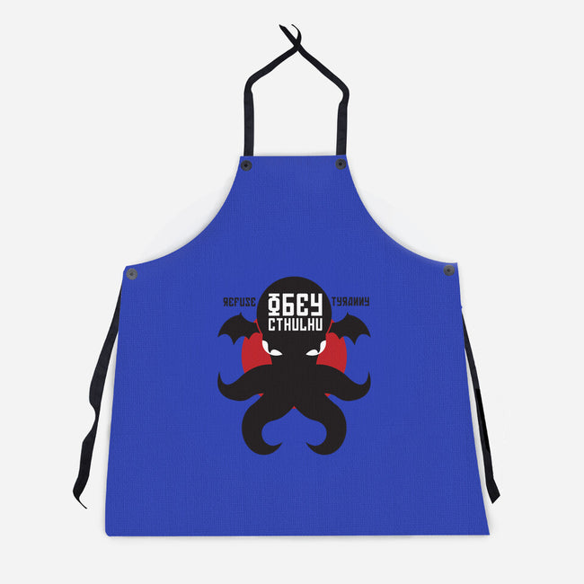 Refuse Tyranny, Obey Cthulhu-unisex kitchen apron-Retro Review