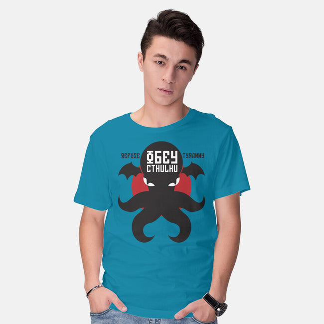 Refuse Tyranny, Obey Cthulhu-mens basic tee-Retro Review