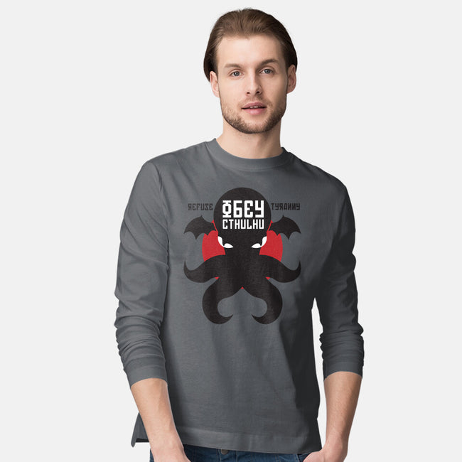 Refuse Tyranny, Obey Cthulhu-mens long sleeved tee-Retro Review