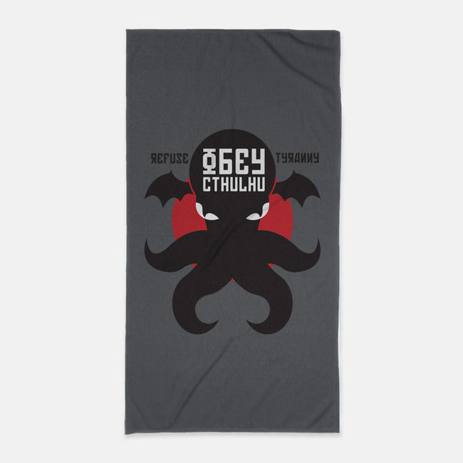 Refuse Tyranny, Obey Cthulhu-none beach towel-Retro Review