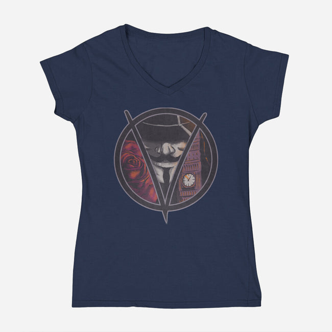 Remember, Remember-womens v-neck tee-LithiumL