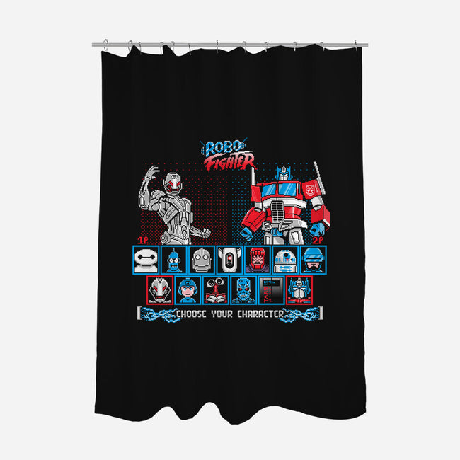 Robo Fighter-none polyester shower curtain-LavaLampTee