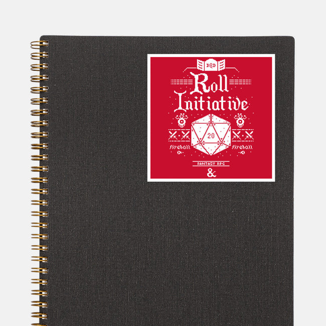 Roll Initiative-none glossy sticker-TeeKetch