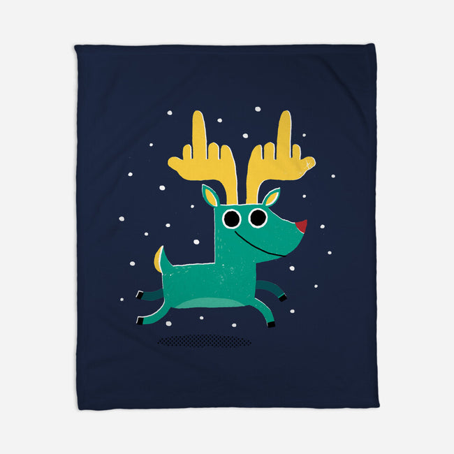 Rude Dolph-none fleece blanket-DinoMike