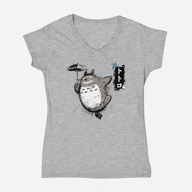 Flying With My Neighbor-womens v-neck tee-DrMonekers