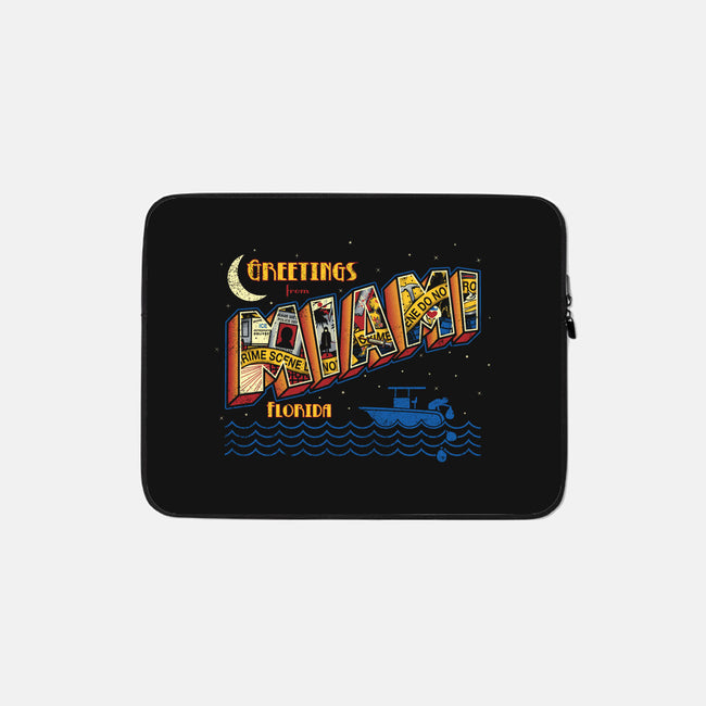 Greetings from Miami-none zippered laptop sleeve-Bamboota