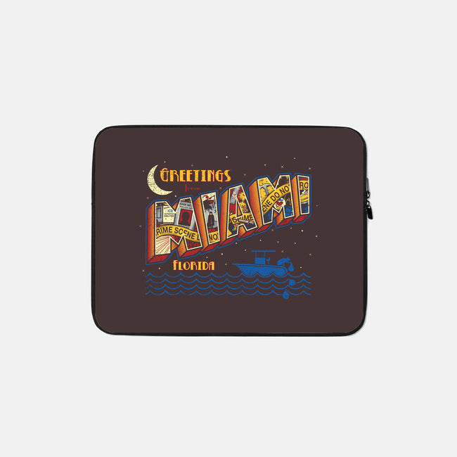 Greetings from Miami-none zippered laptop sleeve-Bamboota