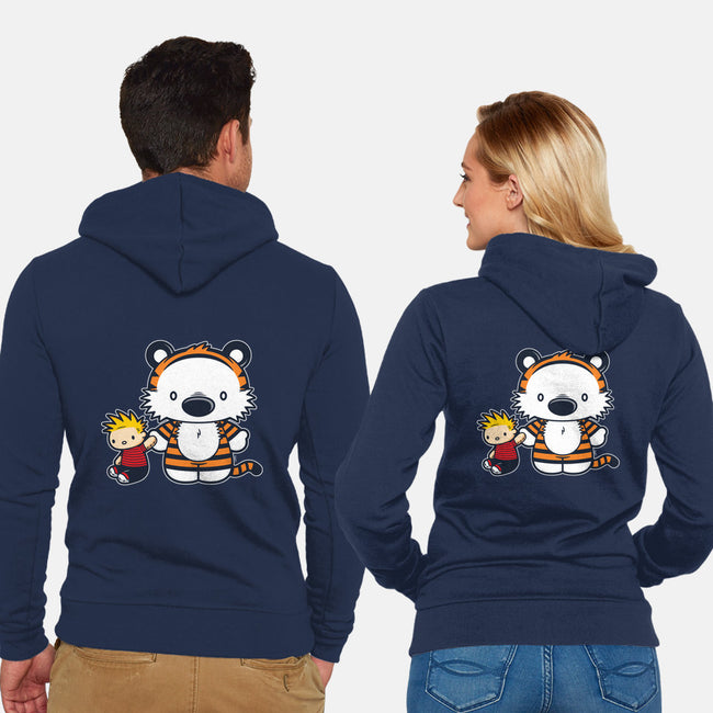Hello Tiger-unisex zip-up sweatshirt-mikehandyart