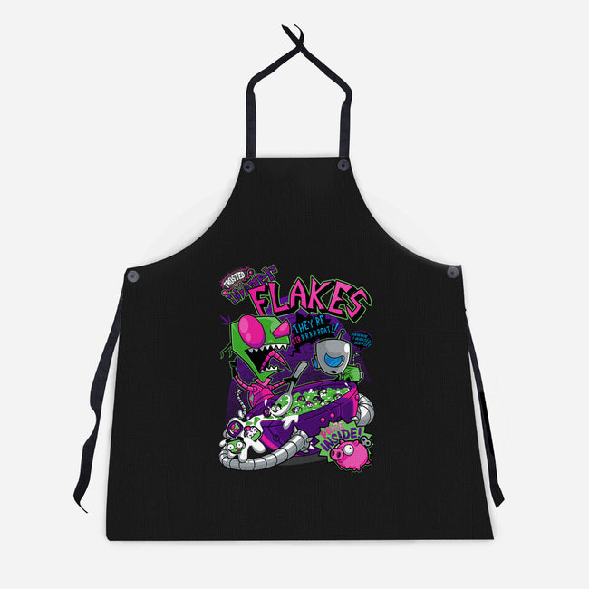 Invader Flakes-unisex kitchen apron-AtomicRocket