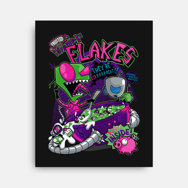 Invader Flakes-none stretched canvas-AtomicRocket
