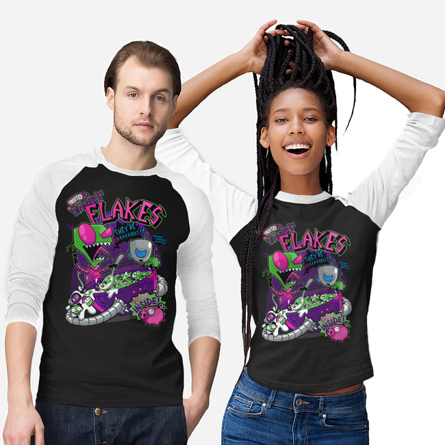 Invader Flakes-unisex baseball tee-AtomicRocket