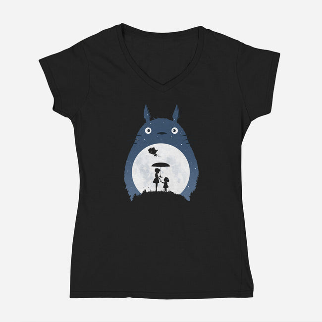 Moonlight Flight-womens v-neck tee-Coconut_Design