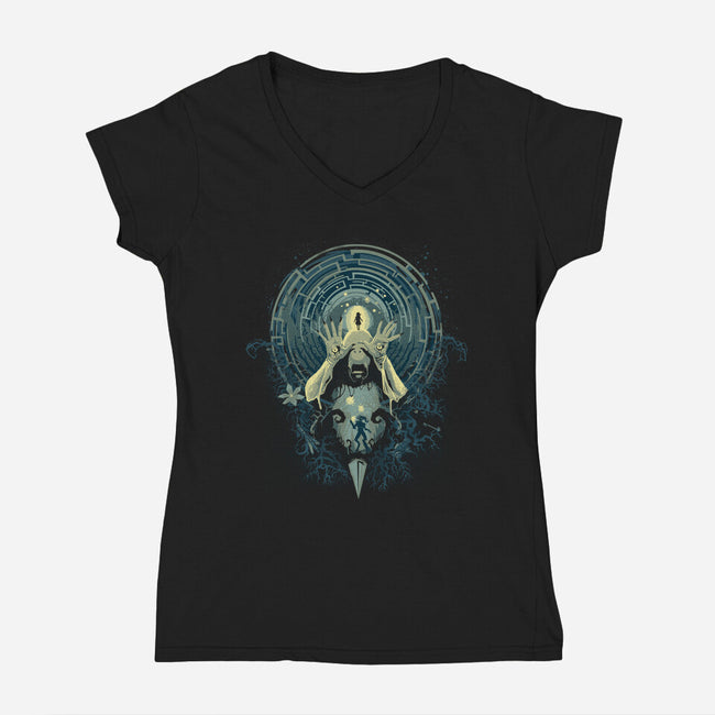 Pan's Nightmare-womens v-neck tee-Harantula
