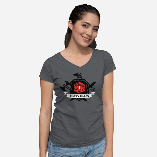 Party Killer-womens v-neck tee-mysteryof