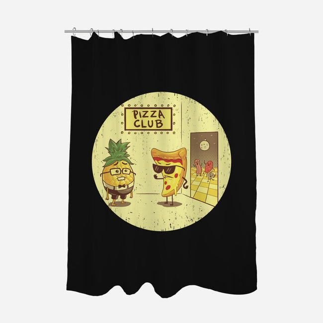 Pizza Club-none polyester shower curtain-Hootbrush