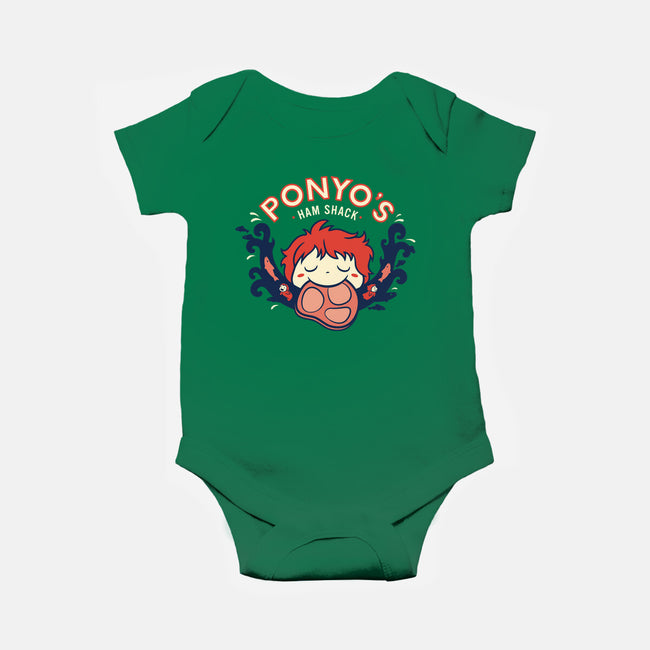 Ponyo's Ham Shack-baby basic onesie-aflagg