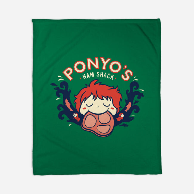 Ponyo's Ham Shack-none fleece blanket-aflagg