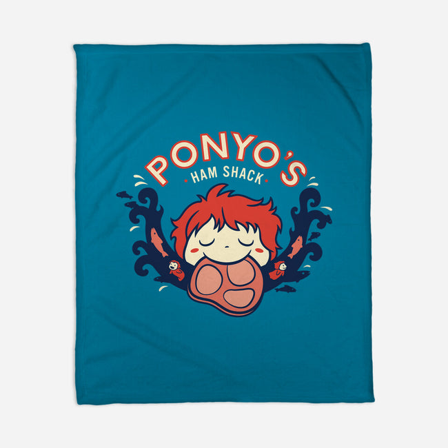 Ponyo's Ham Shack-none fleece blanket-aflagg