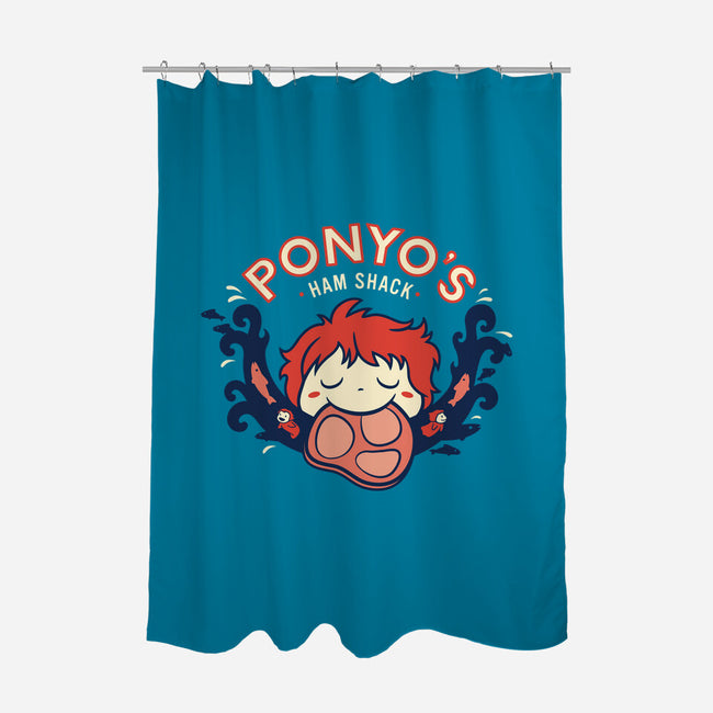 Ponyo's Ham Shack-none polyester shower curtain-aflagg