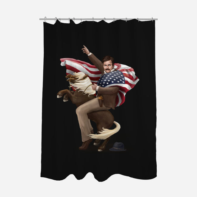 Portrait of Greatness-none polyester shower curtain-Diana Roberts