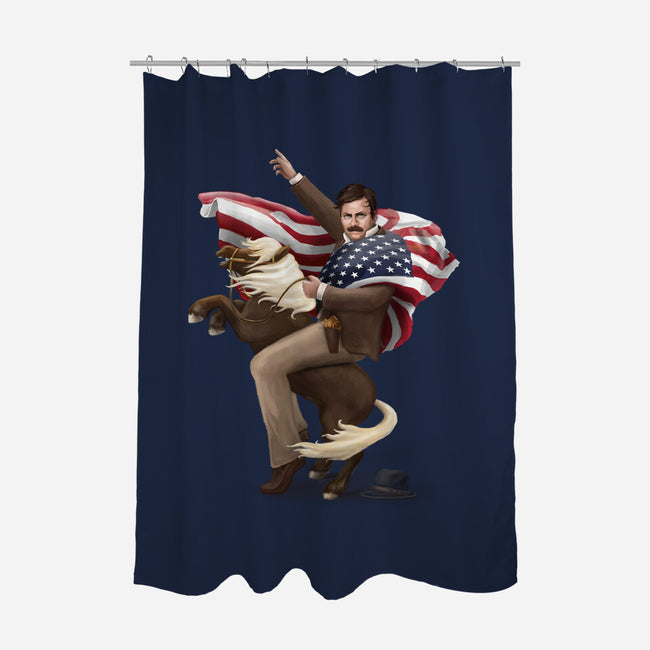 Portrait of Greatness-none polyester shower curtain-Diana Roberts