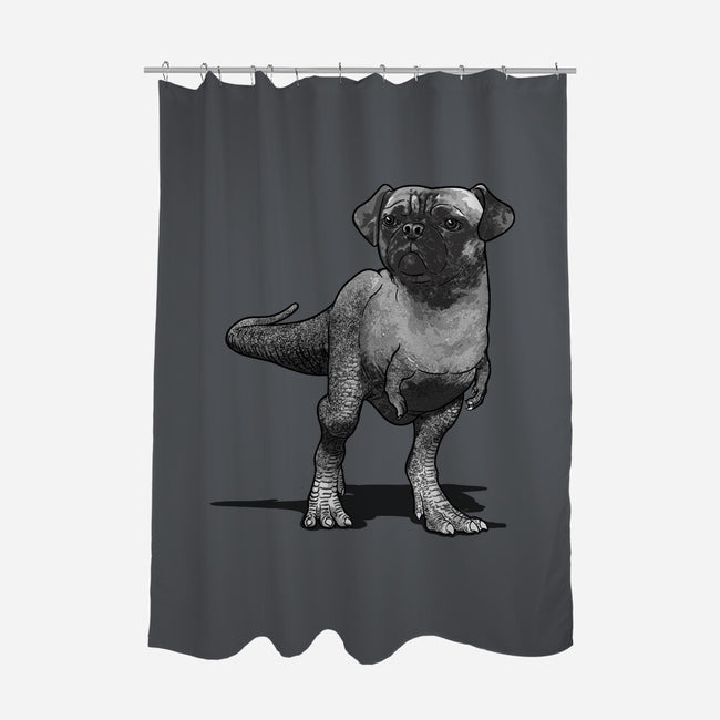 Pugussaurus Rex-none polyester shower curtain-JCMaziu