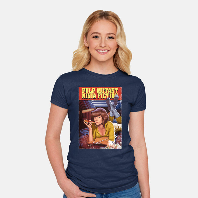 Pulp Mutant Ninja Fiction-womens fitted tee-Moutchy