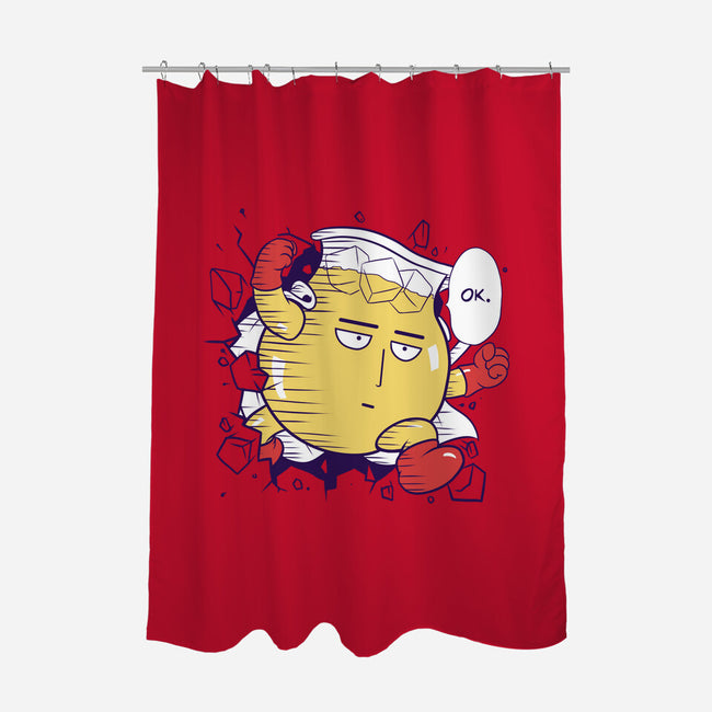 Punch-Aid-none polyester shower curtain-KindaCreative