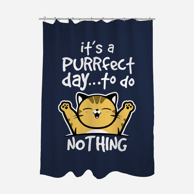 Purrfect Day-none polyester shower curtain-NemiMakeit