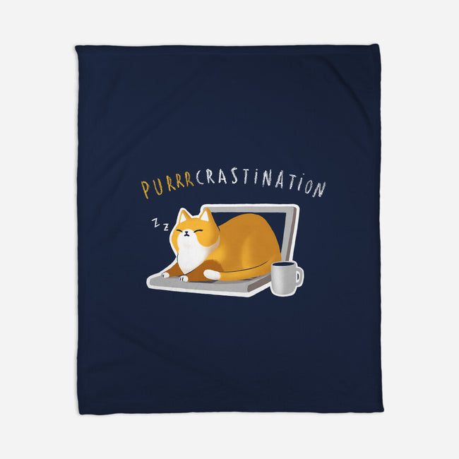 Purrrcrastination-none fleece blanket-BlancaVidal