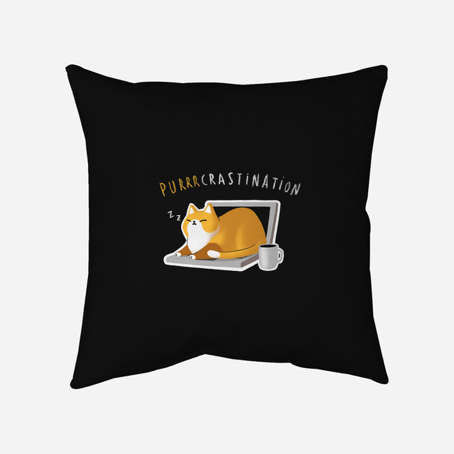 Purrrcrastination-none non-removable cover w insert throw pillow-BlancaVidal