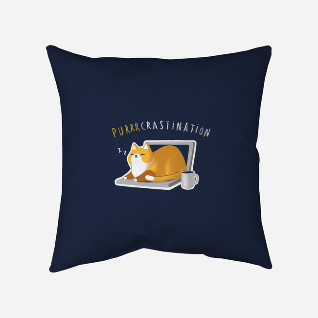 Purrrcrastination-none removable cover w insert throw pillow-BlancaVidal