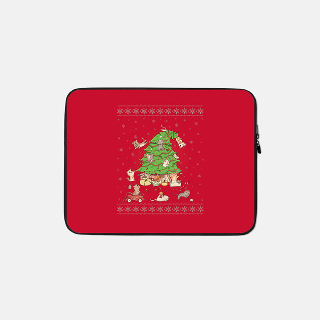 Purrrfect Christmas-none zippered laptop sleeve-LiRoVi