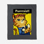 Purrrsist!-none fleece blanket-vomaria