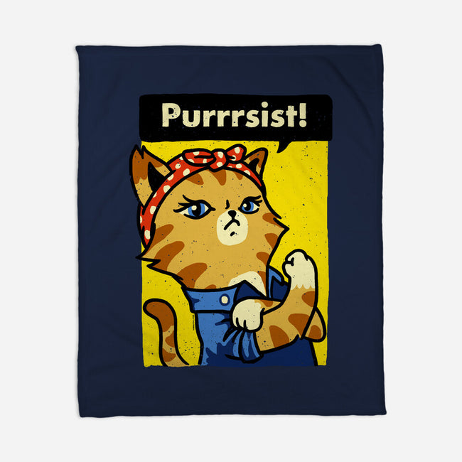 Purrrsist!-none fleece blanket-vomaria