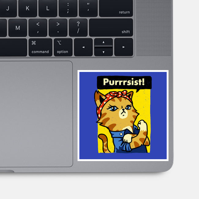Purrrsist!-none glossy sticker-vomaria