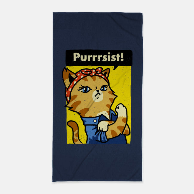 Purrrsist!-none beach towel-vomaria