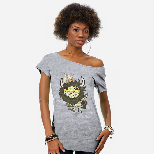 Ode to the Wild Things-womens off shoulder tee-wotto