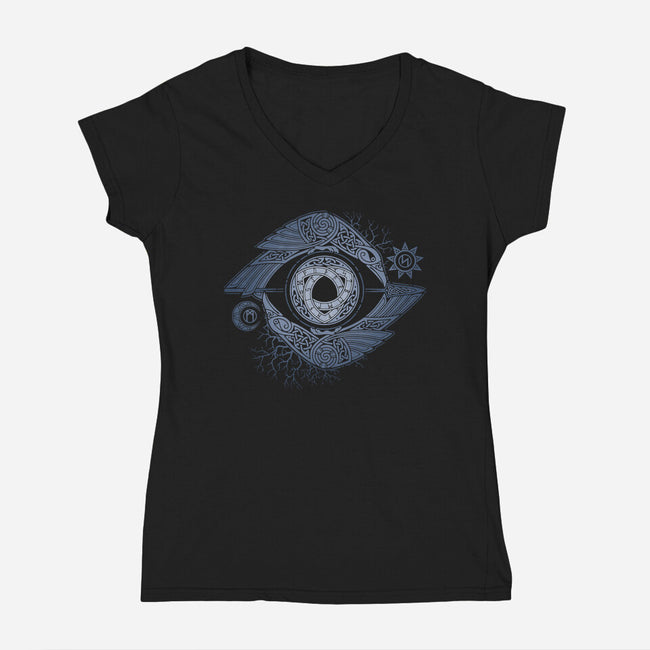 ODIN'S EYE-womens v-neck tee-RAIDHO