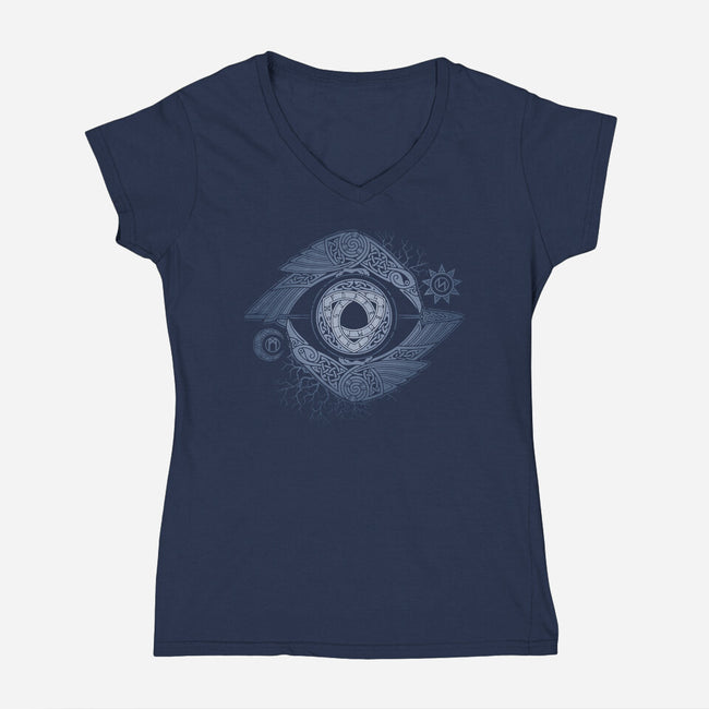 ODIN'S EYE-womens v-neck tee-RAIDHO