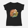 Ohmu and Fox-womens v-neck tee-storyofthedoor