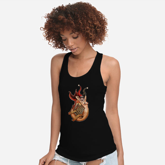 Old School Mermaid Trouble-womens racerback tank-Zeeee